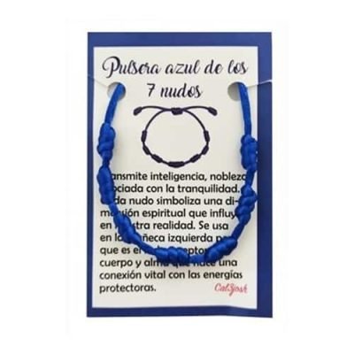 pulsera 7 nudos azul