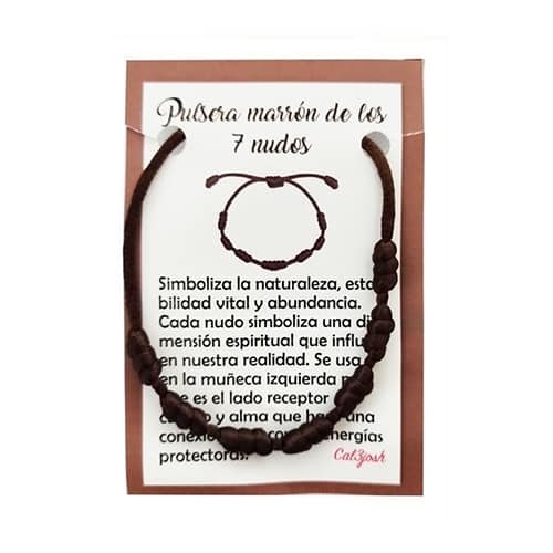 pulsera 7 nudos marron