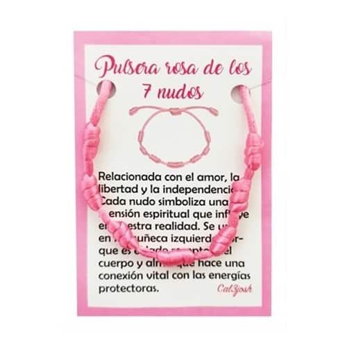 pulsera 7 nudos rosa