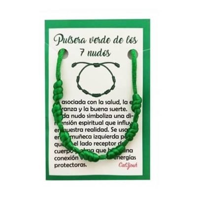 pulsera 7 nudos verde