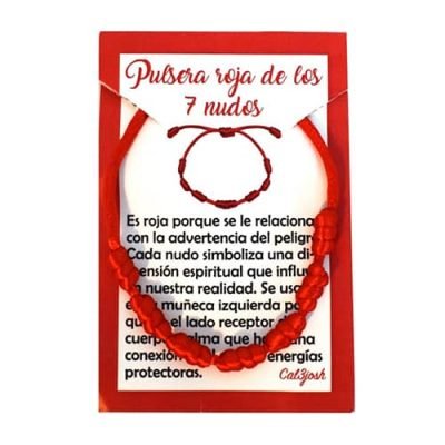 pulsera roja 7 nudos