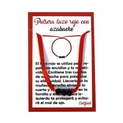 pulsera lazo rojo con azabache
