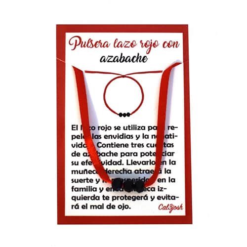 pulsera lazo rojo con azabache