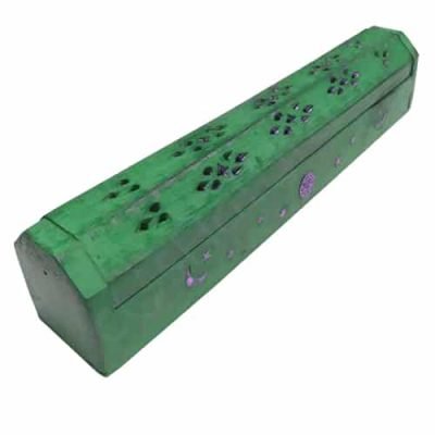 quemador incienso cofre verde
