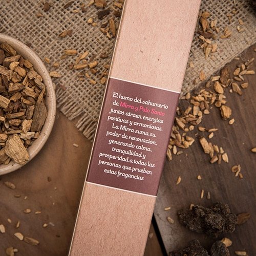 incienso palo santo con mirra de sagrada madre