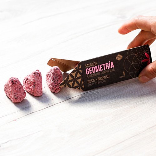 incienso triangular de rosas - incienso de sagrada madre