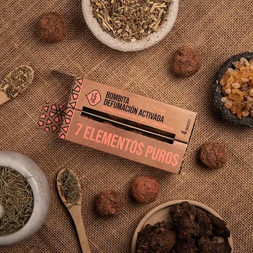 bombita defumacion activada 7 elementos puros de sagrada madre X 4