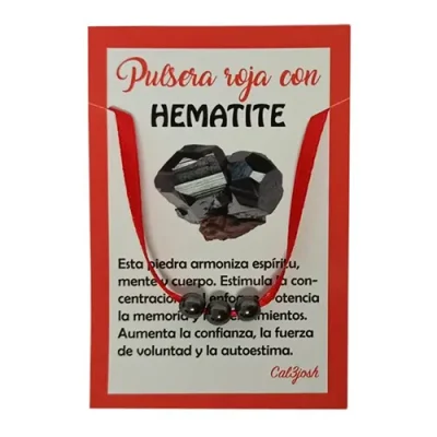 pulsera roja con hematite