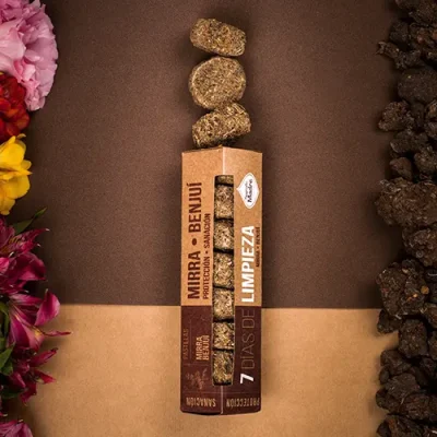 Pastilla defumación activada 7 dias mirra benjui sagrada madre