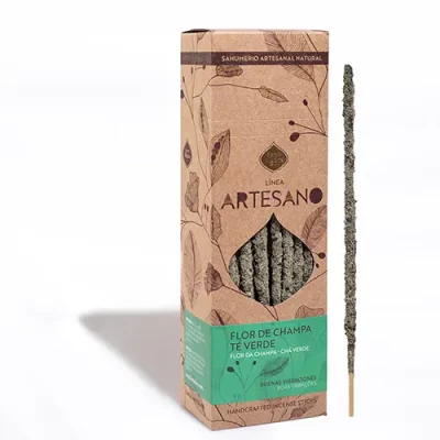 incienso artesano de sagrada madre Flor de Champa Te verde