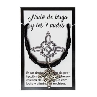 Pulsera Nudo de Bruja y 7 nudos negra