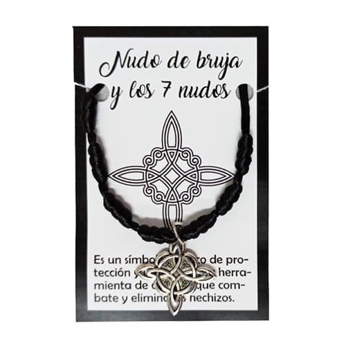 Pulsera Nudo de Bruja y 7 nudos negra