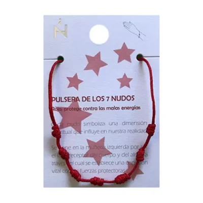 pulsera 7 nudos roja economica